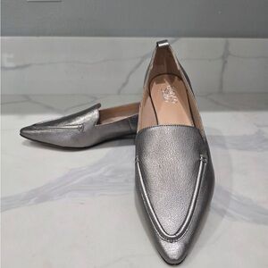 Franco Sarto Silver Susie Loafers Women's size 11M NWOB